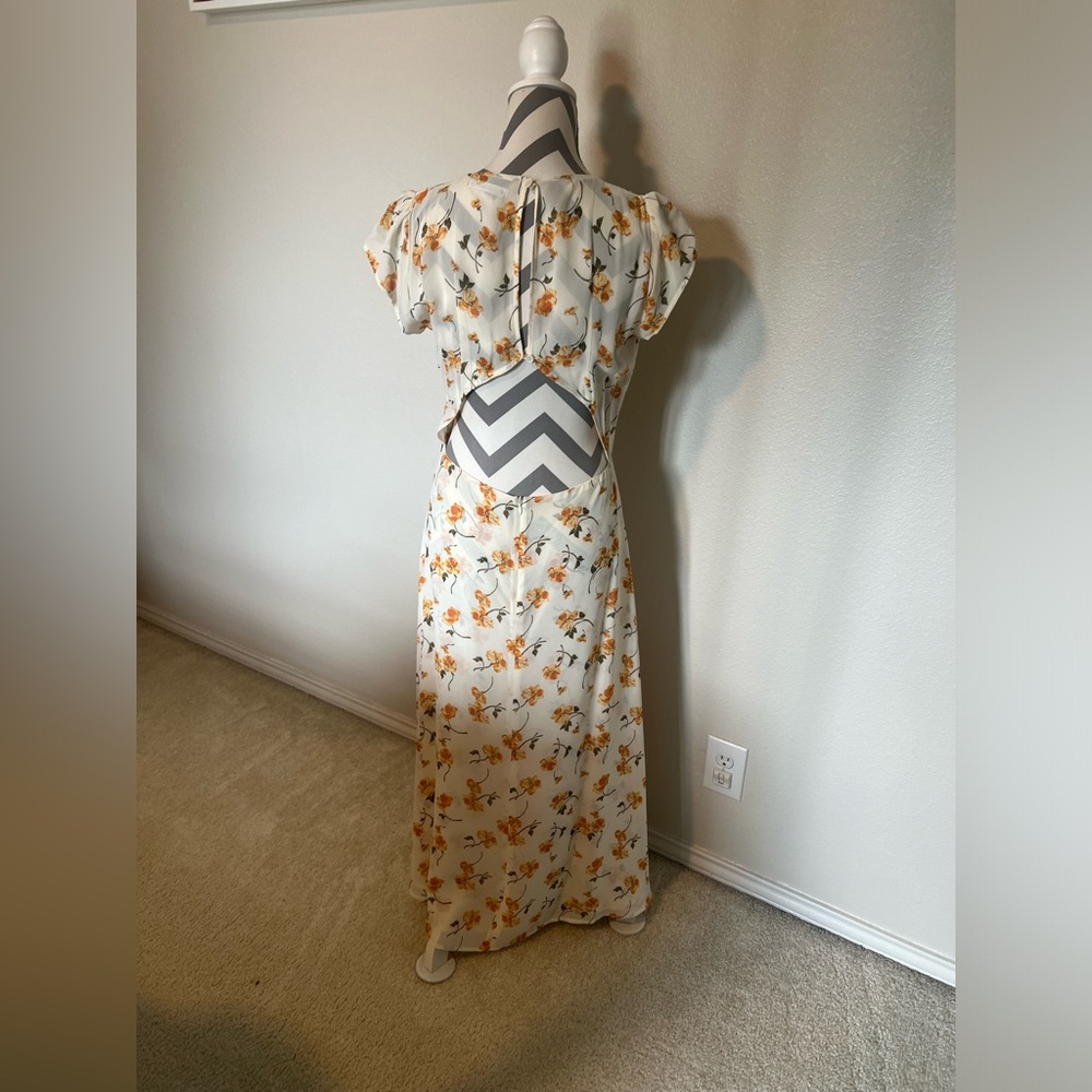 Reformation Floral Maxi Dress - Cream and Orange - Picture 2 of 7